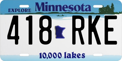 MN license plate 418RKE
