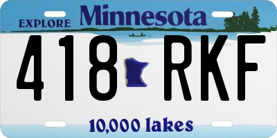 MN license plate 418RKF