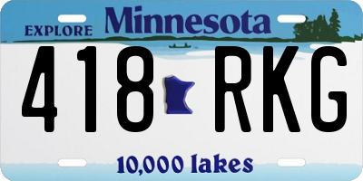 MN license plate 418RKG
