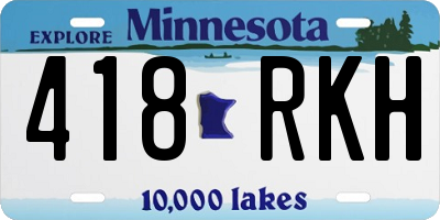 MN license plate 418RKH