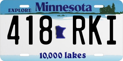MN license plate 418RKI