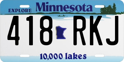 MN license plate 418RKJ
