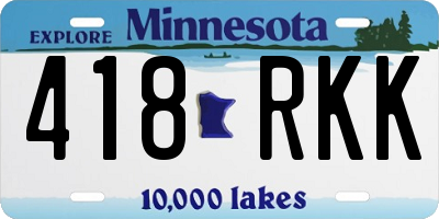 MN license plate 418RKK