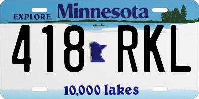 MN license plate 418RKL