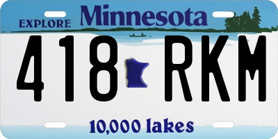 MN license plate 418RKM