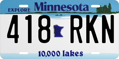 MN license plate 418RKN