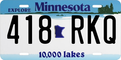 MN license plate 418RKQ