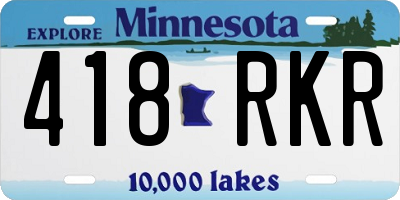 MN license plate 418RKR