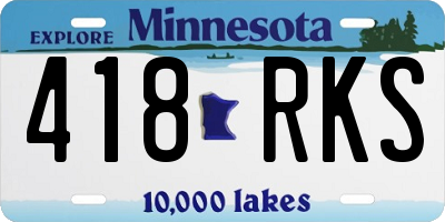 MN license plate 418RKS