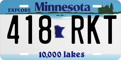 MN license plate 418RKT