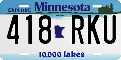 MN license plate 418RKU