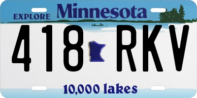MN license plate 418RKV
