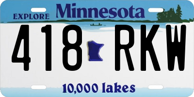 MN license plate 418RKW