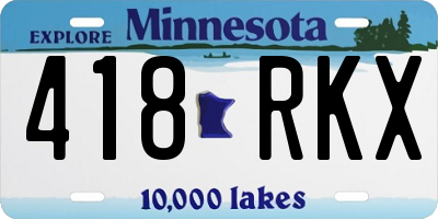 MN license plate 418RKX