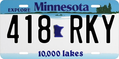 MN license plate 418RKY