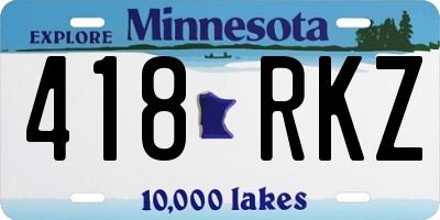 MN license plate 418RKZ