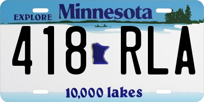 MN license plate 418RLA