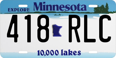 MN license plate 418RLC