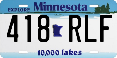 MN license plate 418RLF