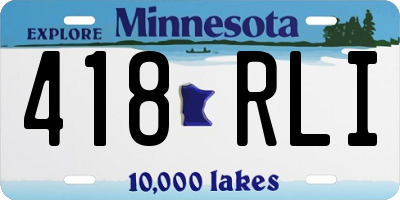 MN license plate 418RLI