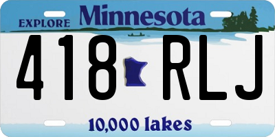 MN license plate 418RLJ