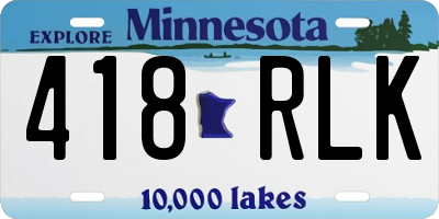 MN license plate 418RLK