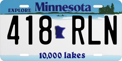 MN license plate 418RLN