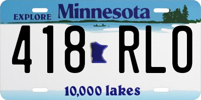 MN license plate 418RLO