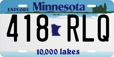 MN license plate 418RLQ