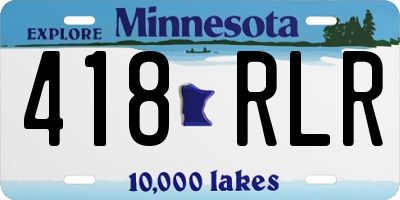 MN license plate 418RLR