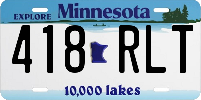 MN license plate 418RLT
