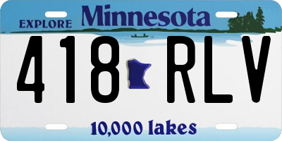 MN license plate 418RLV