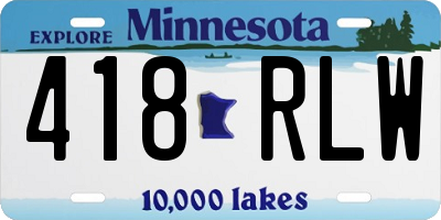 MN license plate 418RLW