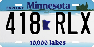 MN license plate 418RLX