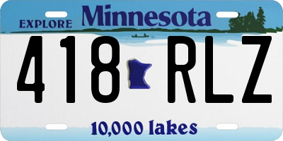 MN license plate 418RLZ