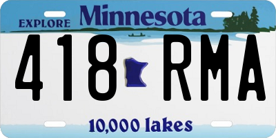 MN license plate 418RMA