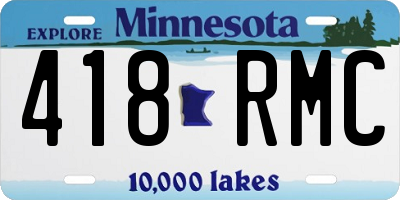 MN license plate 418RMC
