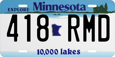 MN license plate 418RMD