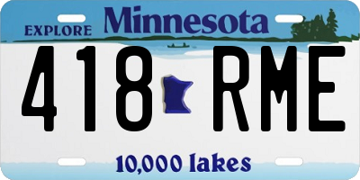 MN license plate 418RME