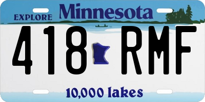 MN license plate 418RMF