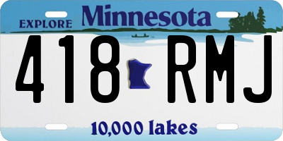 MN license plate 418RMJ