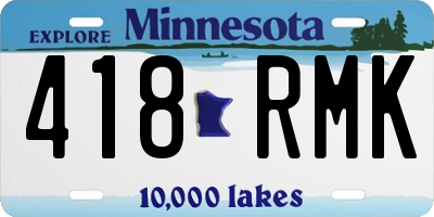 MN license plate 418RMK
