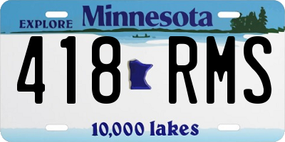 MN license plate 418RMS