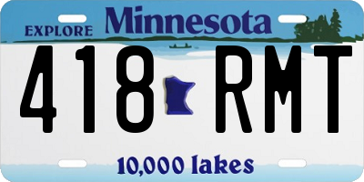 MN license plate 418RMT