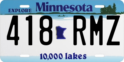 MN license plate 418RMZ