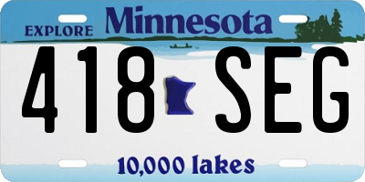 MN license plate 418SEG