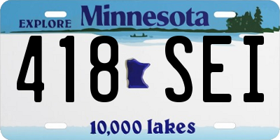 MN license plate 418SEI