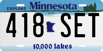 MN license plate 418SET