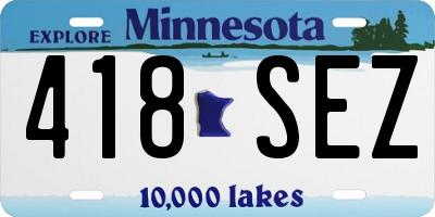 MN license plate 418SEZ