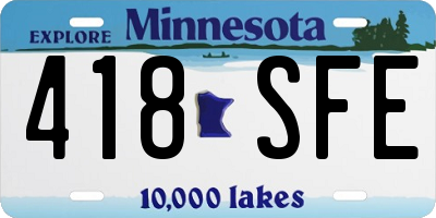 MN license plate 418SFE